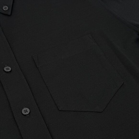 Unbound Merino Men's Long Sleeve Button Down Shirt Black Small *Flaws - Picture 4 of 15